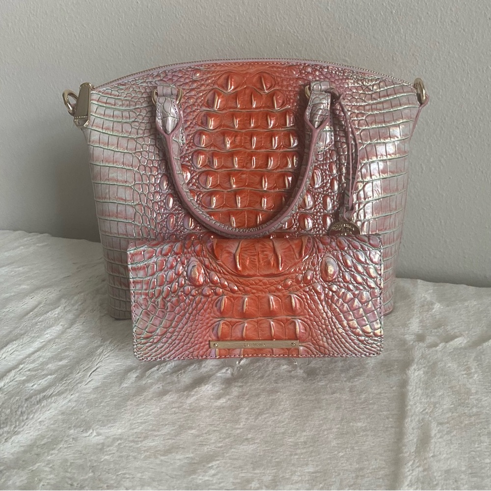 Brahmin FLIRTY OMBRE Medium Duxbury Satchel and Ady Wallet